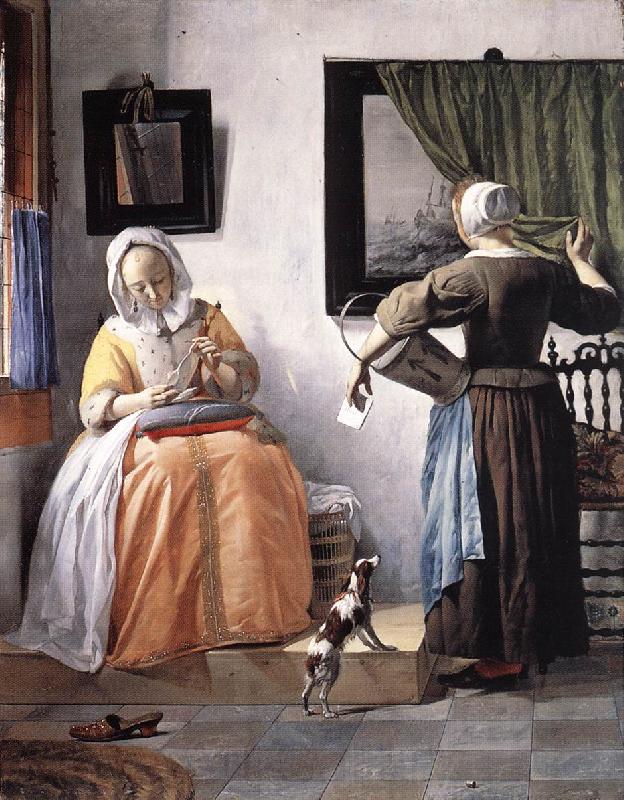 METSU, Gabriel Woman Reading a Letter sg Norge oil painting art
